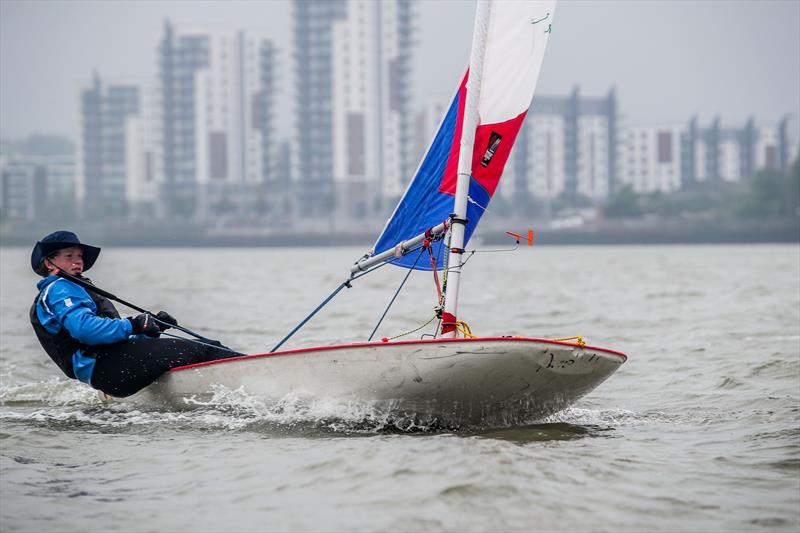 Wilsonian SC's Silas Maxwell enjoying a brisk reach during the KSSA Mid-Summer Regatta at Medway - photo © Jon Bentman