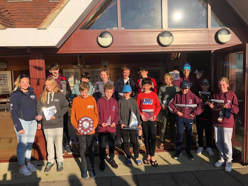 Prize winners in the Topper Southern Area Championships at Warsash photo copyright Topper class taken at Warsash Sailing Club and featuring the Topper class