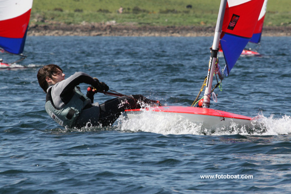 Event winner Andrew McGowan during the Topper Scottish Travellers event at Largs photo copyright Alan Henderson / www.fotoboat.com taken at Largs Sailing Club and featuring the Topper class
