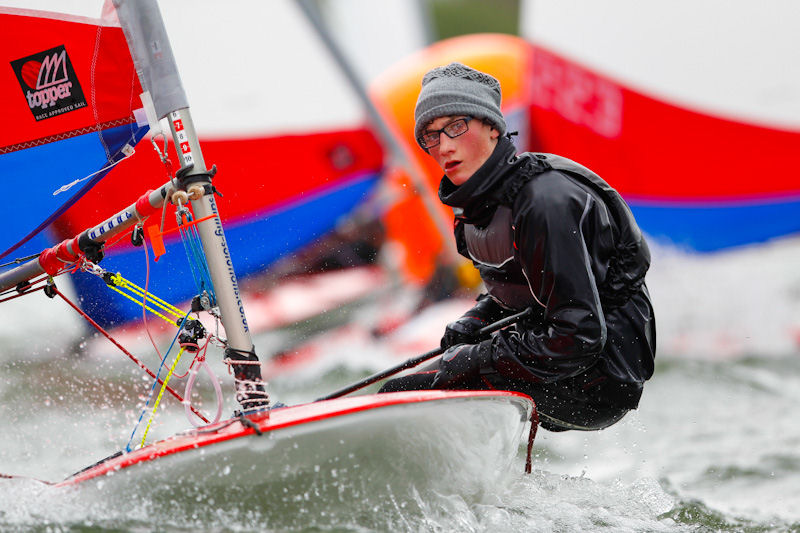 James Tulley on day two of the RYA Eric Twiname Championships photo copyright Paul Wyeth / RYA taken at Rutland Sailing Club and featuring the Topper class