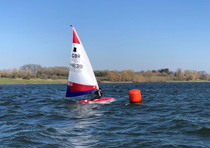 Jessica Powell (611) on her way to clinching the Midlands Traveller Series  photo copyright Matt Rowley taken at Draycote Water Sailing Club and featuring the Topper class