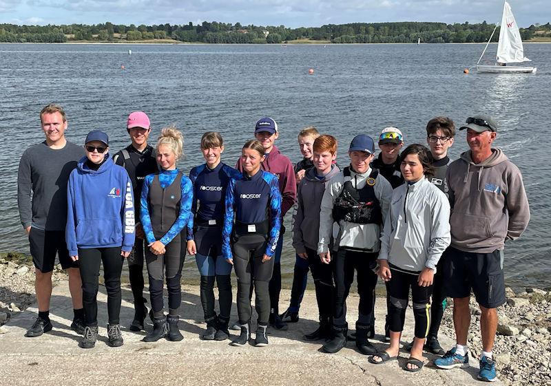 Sailors with the Coaches during the ITCA (GBR) Invitatonal Training at Draycote Water photo copyright Mike Powell taken at Draycote Water Sailing Club and featuring the Topper class
