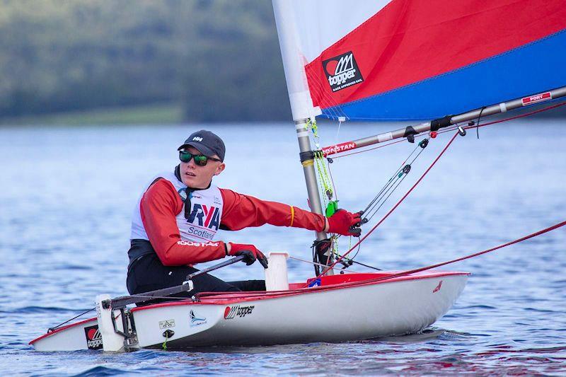 Finlay Briggs, 2nd - Scottish Topper Traveller at the RYA Scotland Late Summer Championships at Loch Tummel photo copyright Marc Turner / RYA Scotland taken at Loch Tummel Sailing Club and featuring the Topper class