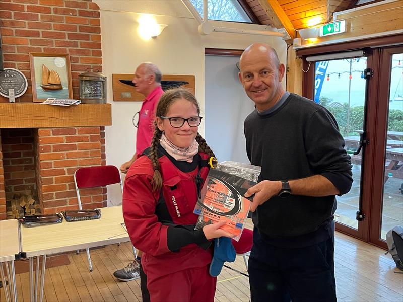 Ian Walker presents the prizes at the 2022 Topper End of Season Championships at Warsash photo copyright Roger Cerrato taken at Warsash Sailing Club and featuring the Topper class