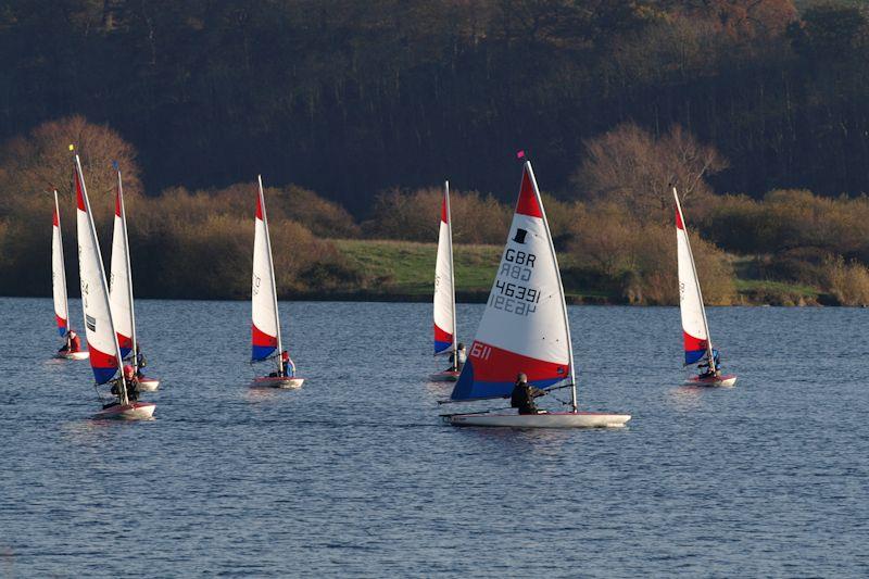 Jessica Powell on her way to event win in the 5.3 fleet - Midlands Topper Traveller Series Round 3 at Notts County photo copyright Claire Turner taken at Notts County Sailing Club and featuring the Topper class