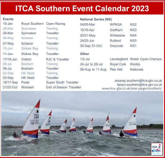 ITCA Southern Event Calendar 2023 photo copyright ITCA Southern taken at  and featuring the Topper class
