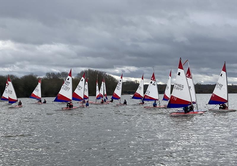 ITCA Midlands Topper Traveller Series 2022-23 Round 6 at Banbury - Preparation for the event start  photo copyright Donna Powell taken at Banbury Sailing Club and featuring the Topper class