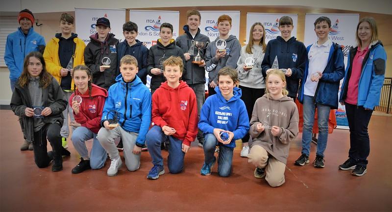 Prize winners in the GJW Direct Topper Winter Championship at the WPNSA photo copyright James Mills taken at Weymouth & Portland Sailing Academy and featuring the Topper class