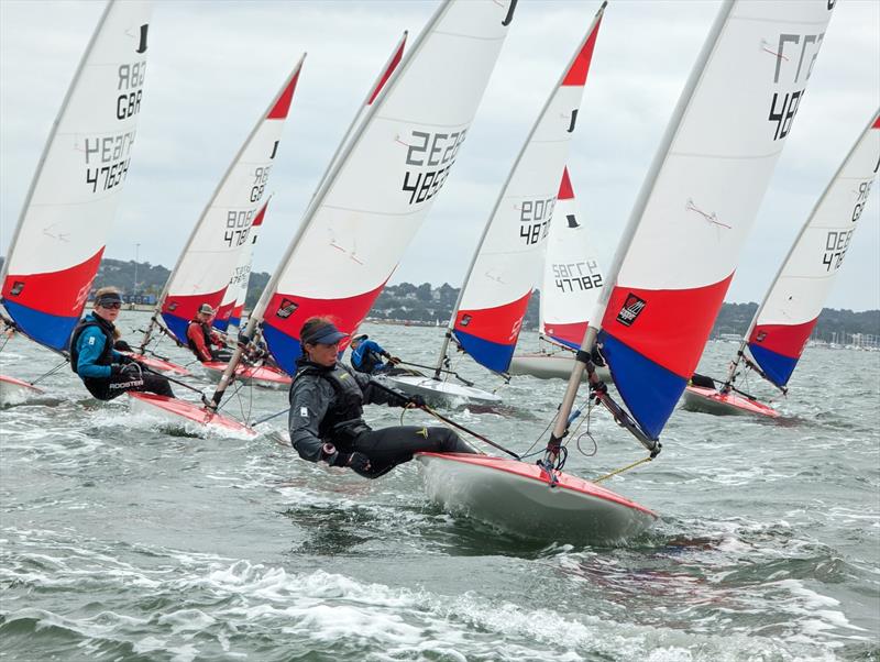 Close Racing approaching the windward mark during the ITCA (GBR) Invitation Coaching at Poole - photo © James Harle