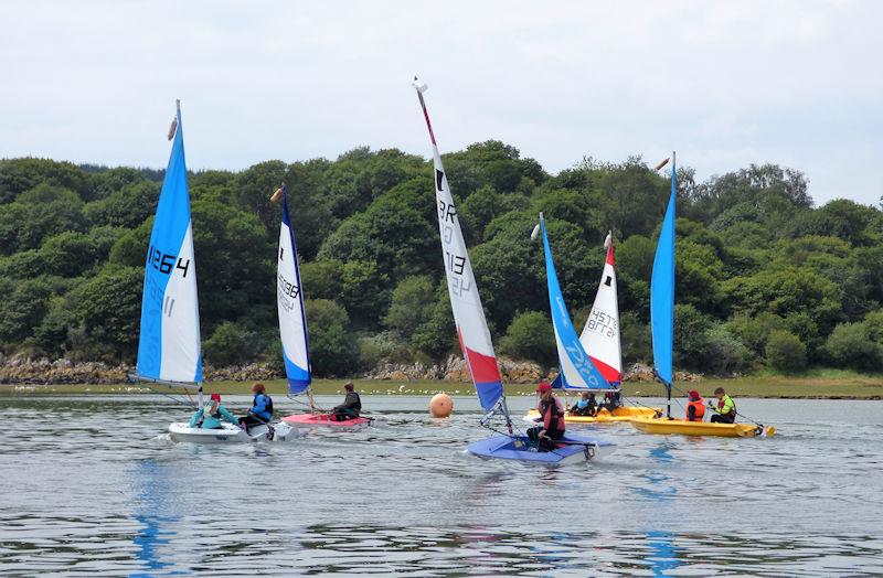 Solway YC Cadet Week - Fleet learning photo copyright Becky Davison taken at Solway Yacht Club and featuring the Topper class