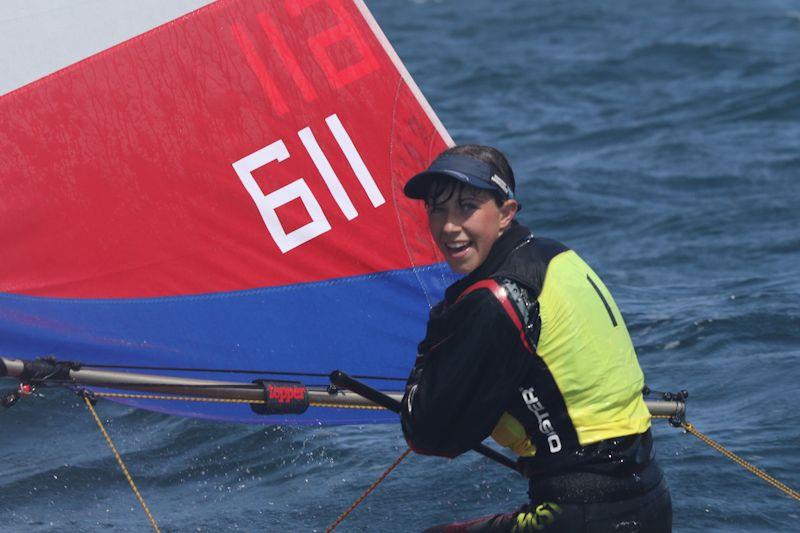 So happy - Jessica Powell wins the GJW Direct Topper UK National Championships photo copyright Fiona Spence taken at Plas Heli Welsh National Sailing Academy and featuring the Topper class