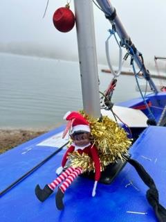 ITCA Midlands Topper Travellers at Notts County: Christmas elf photo copyright Hayley Turner taken at Notts County Sailing Club and featuring the Topper class