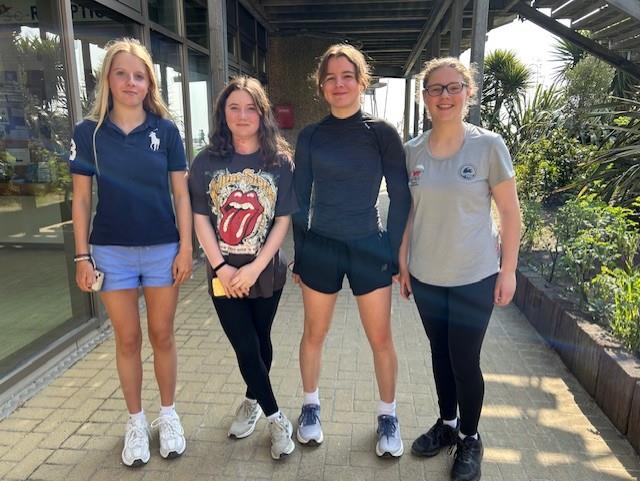 Let's hear it for the female IT Topper Sailors Faith Turner; Meg Webb; Tiphaine Ungari and Freya Antonelli during the Topper Coaching at Hayling Island - photo © Hayley Turner