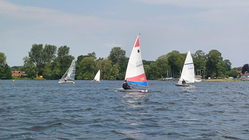 Nayth Twiggs 2nd overall & 1st junior in the Border Counties Midweek Sailing Series at Shropshire Sailing Club photo copyright Colin Smith taken at Shropshire Sailing Club and featuring the Topper class