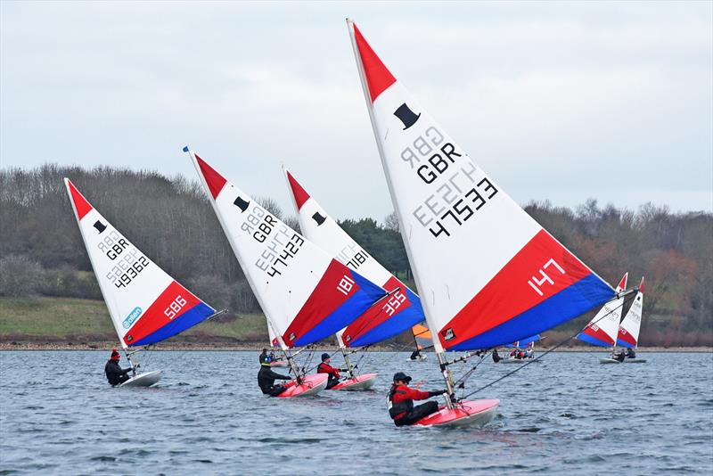 Draycote Youth Open - Hari Clark leading the Topper fleet photo copyright Malcolm Lewin / malcolmlewinphotography.zenfolio.com taken at Draycote Water Sailing Club and featuring the Topper class