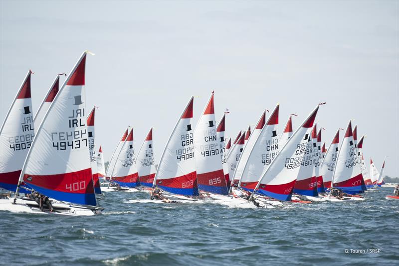 International Topper World Championships 2026 at St Pierre Quiberon, France photo copyright Gérard Touren taken at Société des Régates de Saint Pierre Quiberon and featuring the Topper class