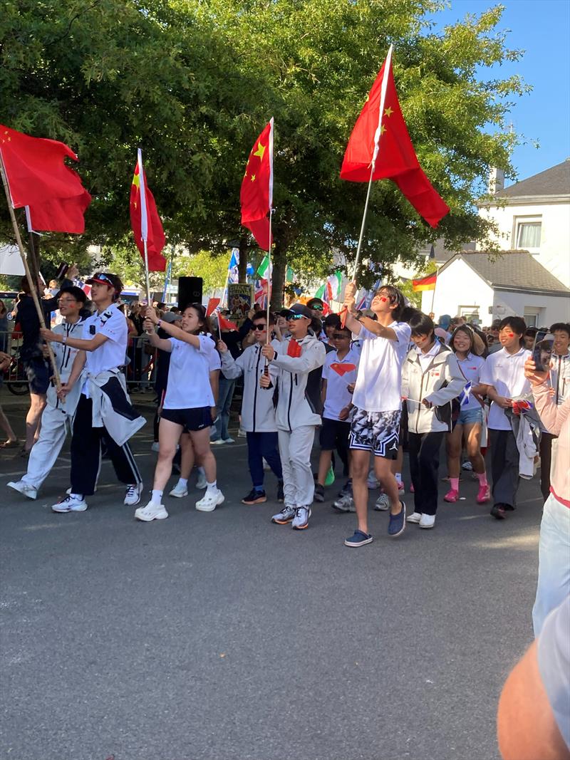 Opening Ceremony of the International Topper World Championships 2026 at St Pierre Quiberon, France photo copyright Gérard Touren taken at Société des Régates de Saint Pierre Quiberon and featuring the Topper class