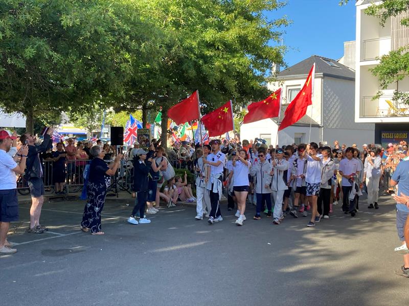 Opening Ceremony of the International Topper World Championships 2026 at St Pierre Quiberon, France photo copyright Gérard Touren taken at Société des Régates de Saint Pierre Quiberon and featuring the Topper class