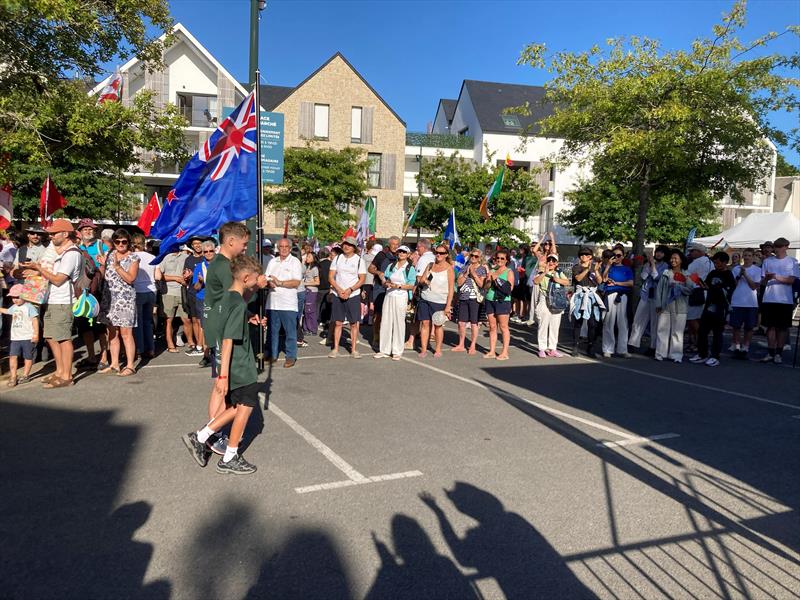 Opening Ceremony of the International Topper World Championships 2026 at St Pierre Quiberon, France photo copyright Gérard Touren taken at Société des Régates de Saint Pierre Quiberon and featuring the Topper class