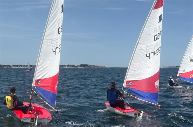 Draycote Academy sailors Hari and Joseph in 1,2 bibs at the Topper Worlds photo copyright Draycote Academy taken at Draycote Water Sailing Club and featuring the Topper class