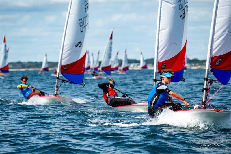 Draycote's Joseph Hulse (right) at the Topper Worlds photo copyright Gérard Touren / SRSP taken at Draycote Water Sailing Club and featuring the Topper class
