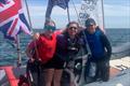 Draycote Topper 4.2 coach Millie Irish celebrates with 3rd and 2nd overall, Isabelle and Jake at the Worlds &copy; Draycote Academy