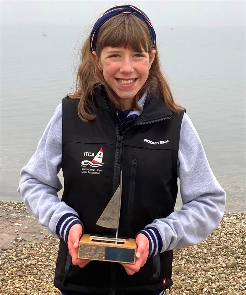 Midlands Topper Autumn Traveller Series 2020 - 4.2 Winner Jessica Powell (Draycote SC) photo copyright Michael Powell taken at Draycote Water Sailing Club and featuring the Topper 4.2 class