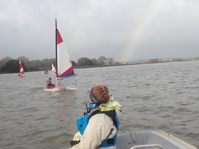 Junior Winter Race Training at Starcross photo copyright Helen Scott taken at Starcross Yacht Club and featuring the Topper 4.2 class