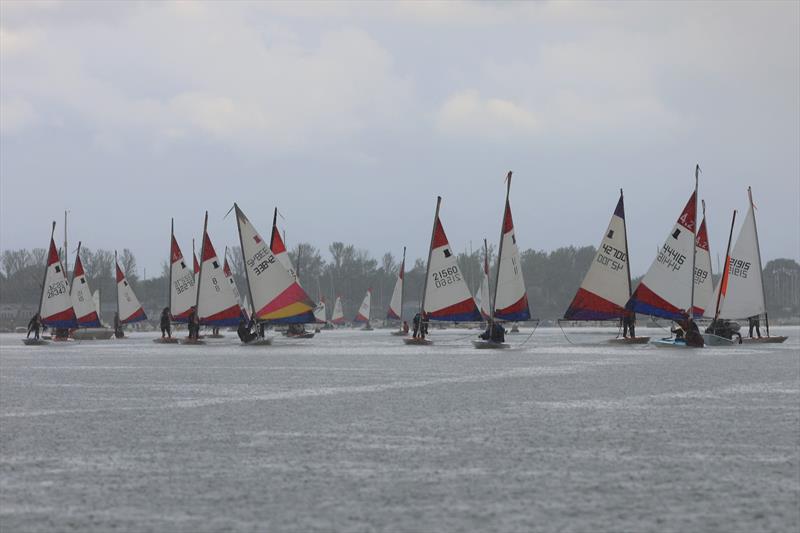 Blackwater SC Cadet Week: Toppers in the rain on the trip to Maldon Promenade Park photo copyright Anna Lau taken at Blackwater Sailing Club and featuring the Topper 4.2 class