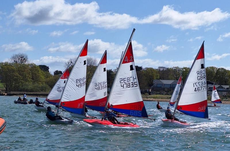 ITCA (GBR) Topper Training at Hamble River SC photo copyright Coriolan Rousselle taken at Hamble River Sailing Club and featuring the Topper 4.2 class