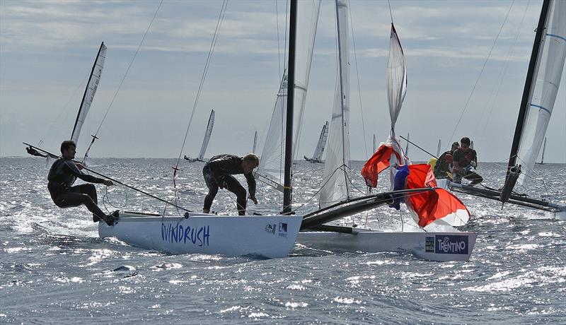 2013 Tornado World Championships day 5 photo copyright Martina Barnetova taken at Club Nautico Santa Eularia and featuring the Tornado class