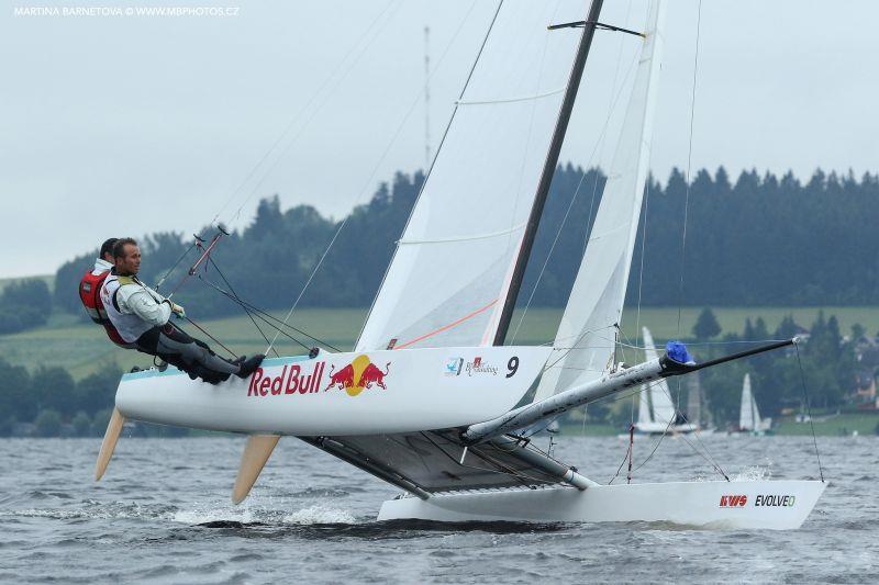 Red Bull at the Tornado Europeans at Lake Lipno, Czech Republic photo copyright Martina Barnetova taken at Yacht Club Jestrábí and featuring the Tornado class