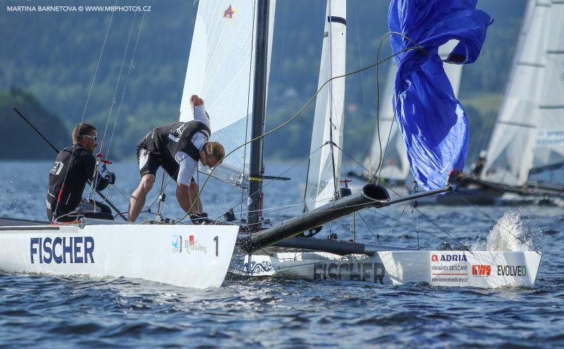 Tornado Europeans at Lake Lipno, Czech Republic photo copyright Martina Barnetova taken at Yacht Club Jestrábí and featuring the Tornado class