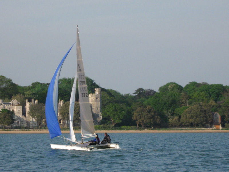 Rich Thoroughgood during the SWSA Evening Series photo copyright Chris Waddington taken at Southampton Water Sailing Association and featuring the Tornado class