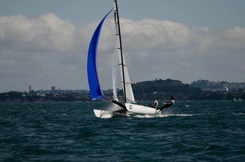 Racing in the NZ Tornado Nationals presented by Candida Stationery - January 2019 photo copyright Int. Tornado Assoc taken at Takapuna Boating Club and featuring the Tornado class