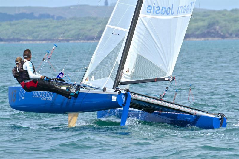 Jared and Suzanne Eyles (AUS) - Race 7 - Int Tornado Worlds - Day 4, presented by Candida, January 9, 2019 photo copyright Richard Gladwell taken at Takapuna Boating Club and featuring the Tornado class