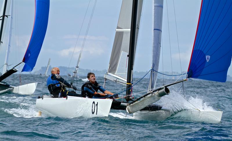 Rex and Brett Sellers (NZL) focus on the win in Race 10 - Int Tornado Worlds - Day 5, presented by Candida, January 10, 2019 - photo © Richard Gladwell
