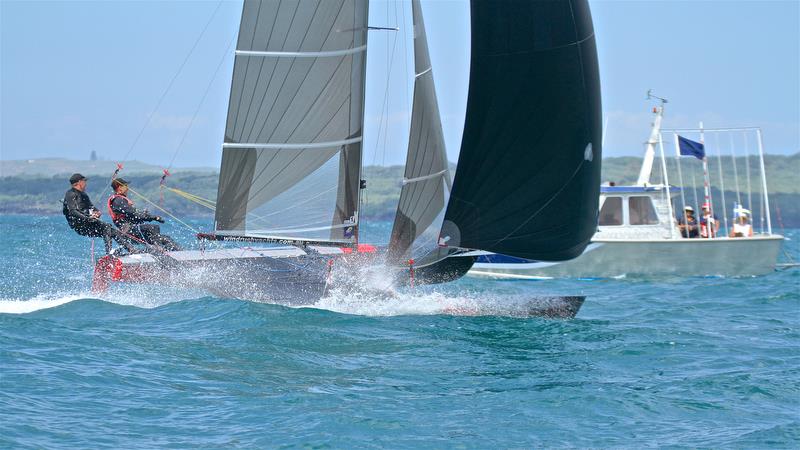 Brett Burvill and Max Puttman (AUS) , win the Int Tornado World Championship - Int Tornado Worlds - Day 5, presented by Candida, January 10, 2019 photo copyright Richard Gladwell taken at Takapuna Boating Club and featuring the Tornado class