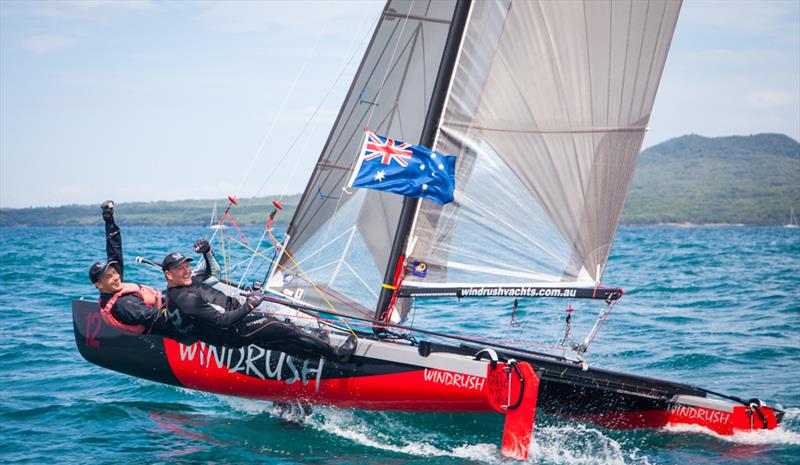 Brett Burvill and Max Puttman (AUS) - 2019 Tornado World Champions photo copyright Suellen Davies taken at Takapuna Boating Club and featuring the Tornado class