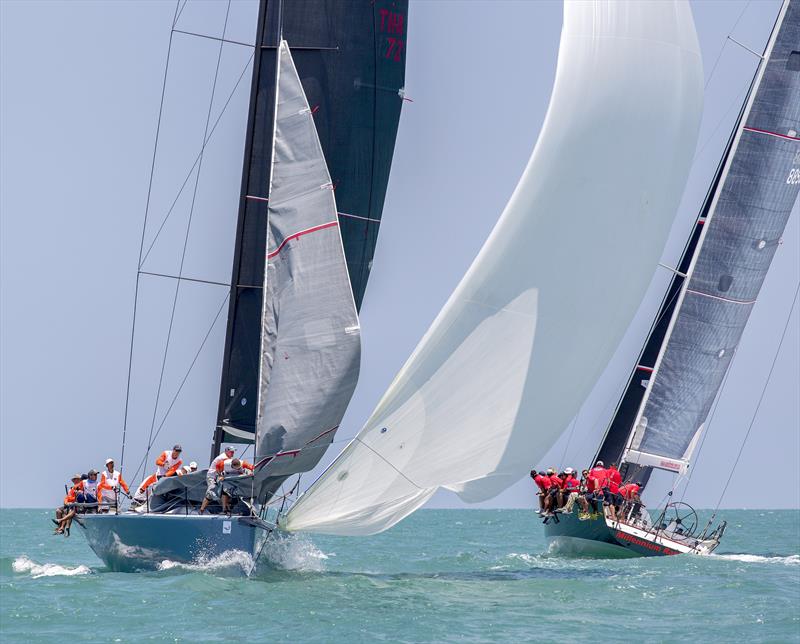 Two TP52's battling it out on day 4 of the Top of the Gulf Regatta photo copyright Guy Nowell / Top of the Gulf Regatta taken at Ocean Marina Yacht Club and featuring the TP52 class