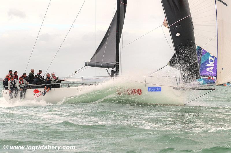Tschuss on a very windy day 6 at Lendy Cowes Week 2017 photo copyright Ingrid Abery / www.ingridabery.com taken at Cowes Combined Clubs and featuring the TP52 class