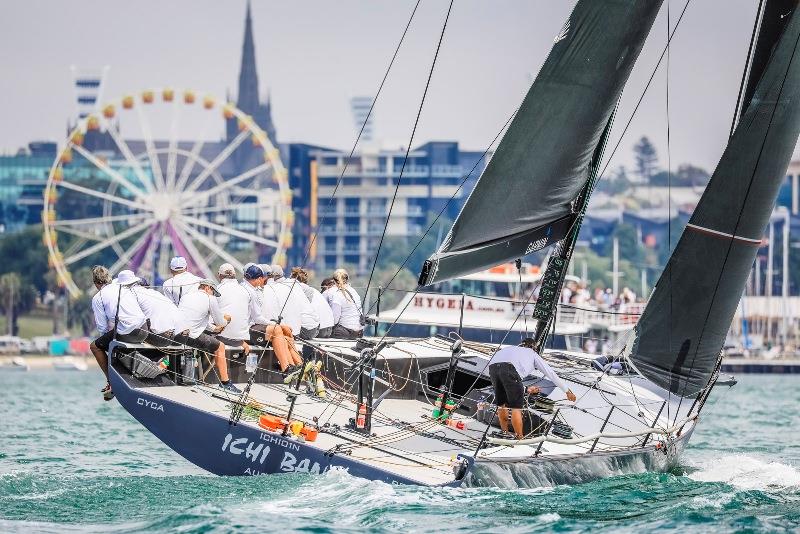 Line honours winner Ichi Ban – Festival of Sails photo copyright Salty Dingo taken at Royal Geelong Yacht Club and featuring the TP52 class