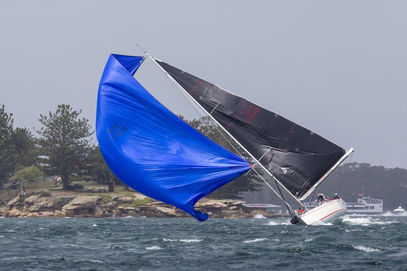 Nine Dragons comes a cropper - 2018 Sydney Harbour Regatta photo copyright Andrea Francolini taken at Middle Harbour Yacht Club and featuring the TP52 class