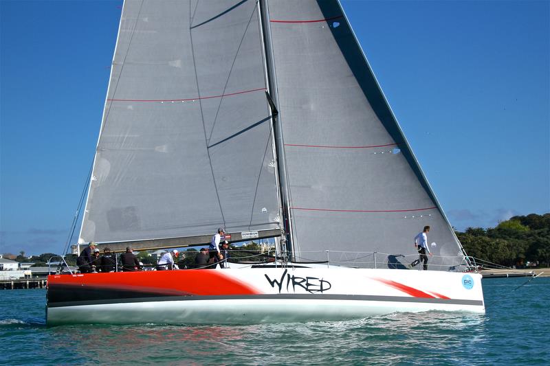 The Bakewell-White designed Wired uses Hall Spars' Ultra Flex (or flutter battens) and Flex battens (larger battens) which shape well into the mainsail - photo © Richard Gladwell