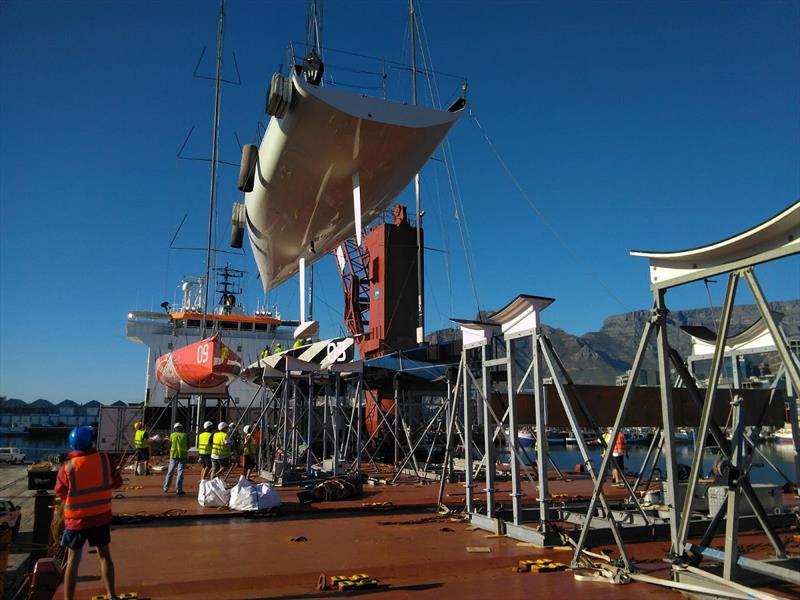 TP52 fleet aboard the 120m LOA general cargo ship, BBC Dolphin photo copyright 52 Super Series taken at  and featuring the TP52 class