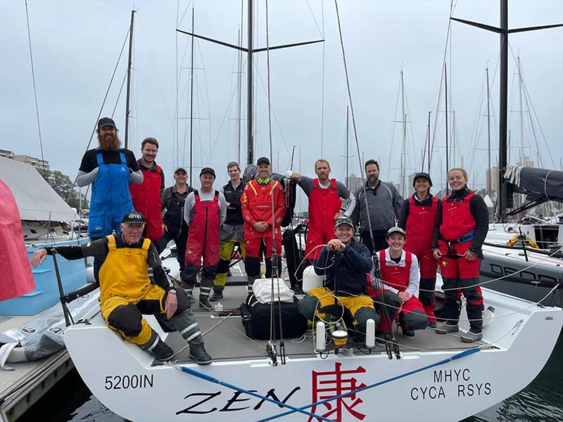 The Zen crew ahead of the 2021 Cabbage Tree Island Race photo copyright CYCA taken at Cruising Yacht Club of Australia and featuring the TP52 class