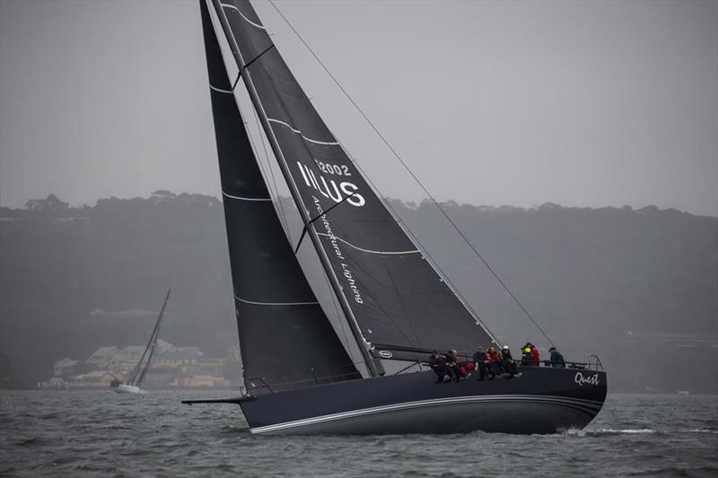 Quest at the start of the 2021 Cabbage Tree Island Race photo copyright Andrea Francolini taken at Cruising Yacht Club of Australia and featuring the TP52 class