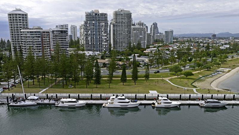 Maritimo11 and Maritimo Motor Yachts on the superyacht quay at Southport Yacht Club photo copyright Maritimo taken at Southport Yacht Club, Australia and featuring the TP52 class