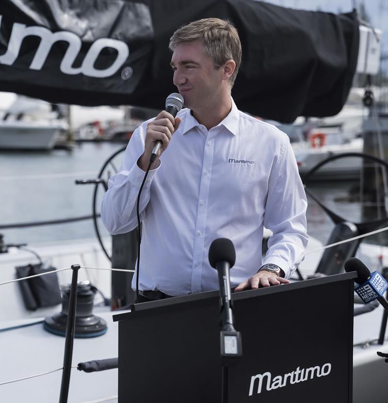 Tom Barry-Cotter at the launch of Maritimo 11 photo copyright Maritimo taken at Southport Yacht Club, Australia and featuring the TP52 class