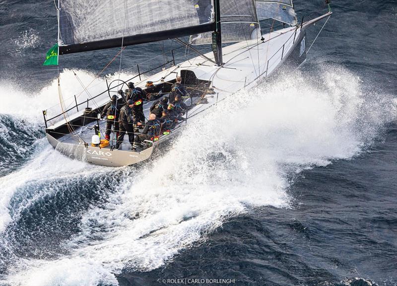 Caro (Max Klink) was first 52fter into Hobart - 2022 Rolex Sydney Hobart Race photo copyright Rolex / Andrea Francolini taken at Royal New Zealand Yacht Squadron and featuring the TP52 class